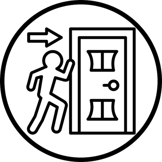 터 디자인 비상 출구 아이콘 스타일