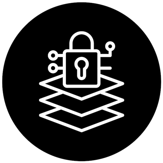 Vector Design Encryption Layer Icon Style