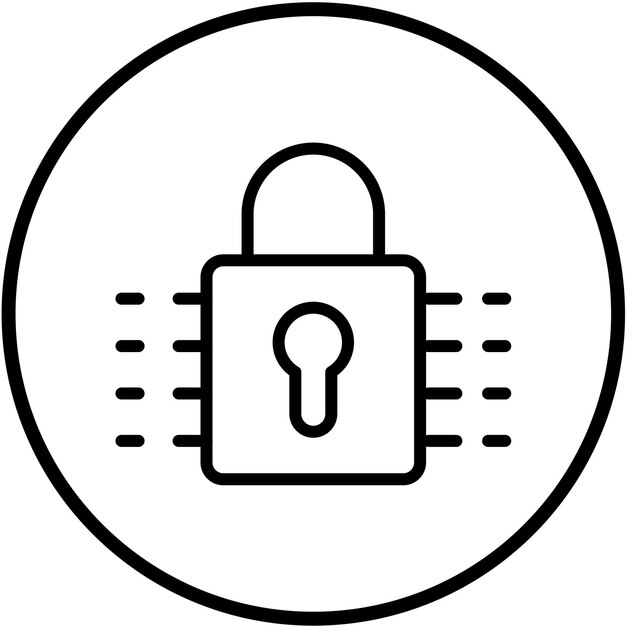 Векторный дизайн шифрования стиля иконы блокировки