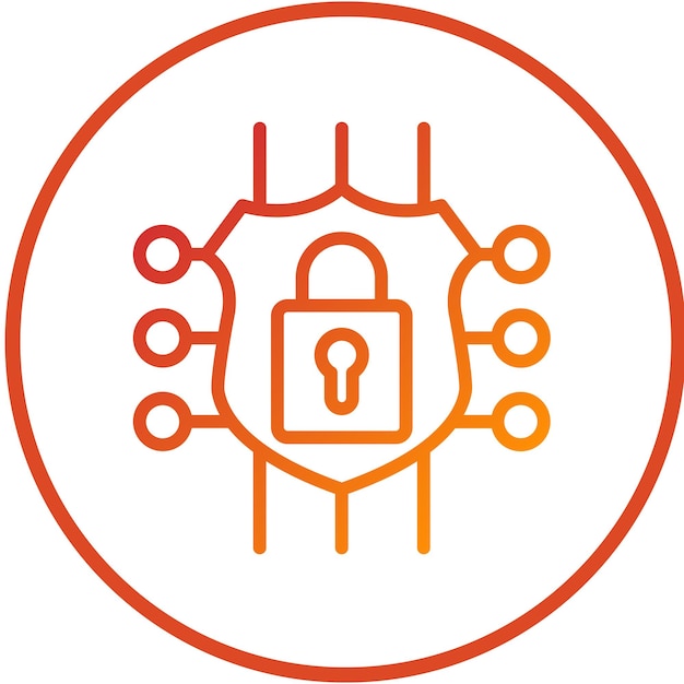 Vector Design Encryption Shield Icon Stijl