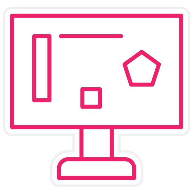 Vector Design Engineering Monitor Icon Stijl