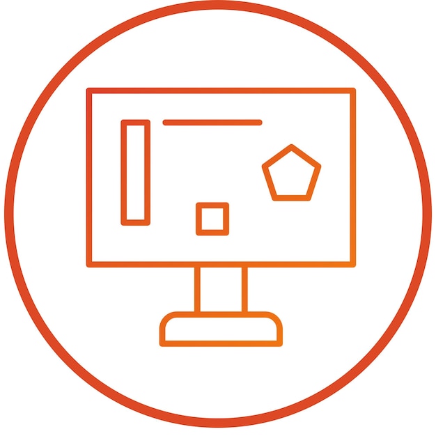 Vector Design Engineering Monitor Icon Stijl