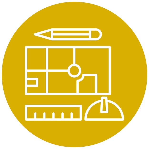 Vector Design Engineering Sketch Icon Stijl