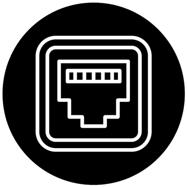 Векторный дизайн иконки Ethernet-соединителя