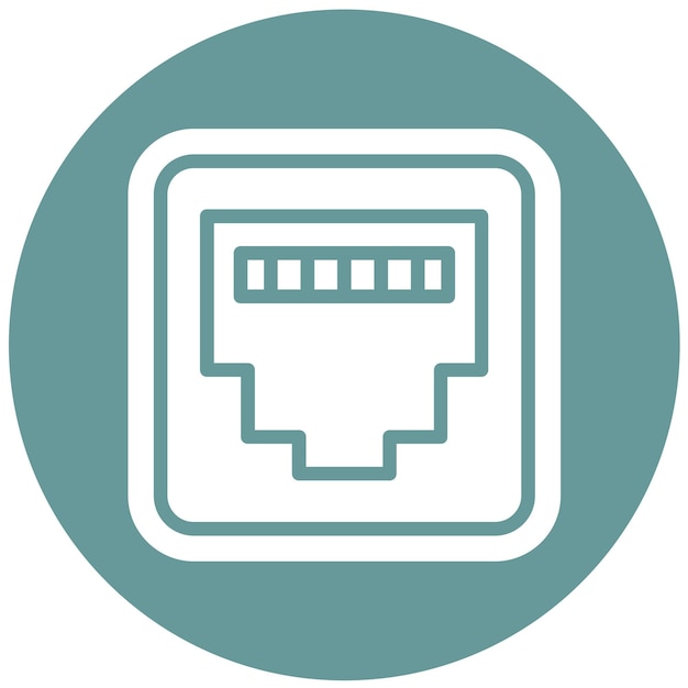 Векторный дизайн иконки Ethernet-соединителя
