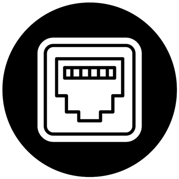 Векторный дизайн иконки Ethernet-соединителя