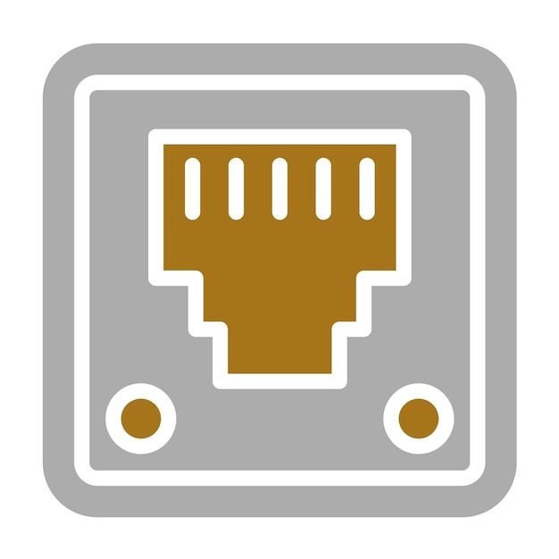 Векторный дизайн стиля иконки Ethernet