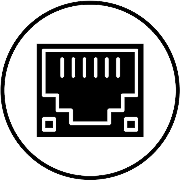 ベクトル デザイン イーサネット ポート アイコン スタイル