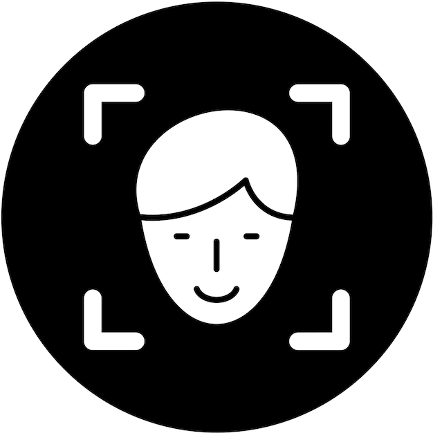 Vector vector design face id icon style