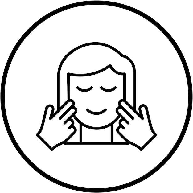 터 디자인 얼굴 치료 아이콘 스타일