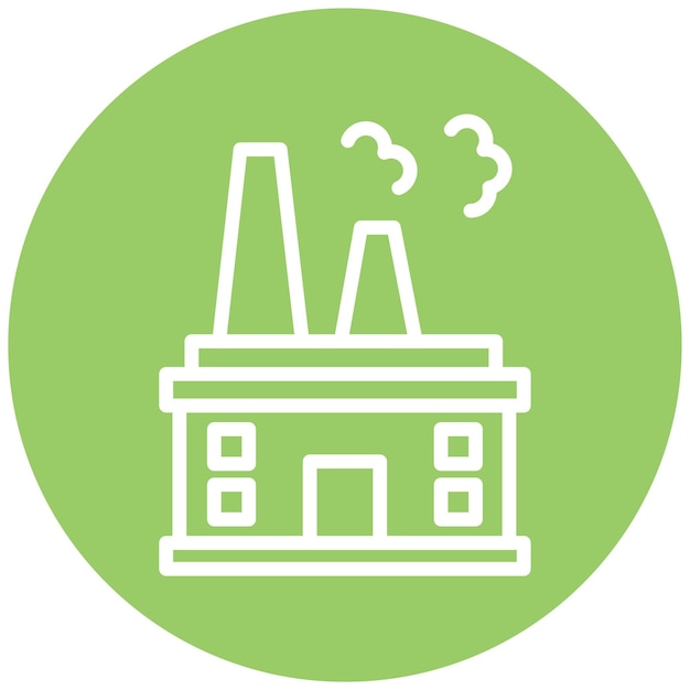 Vector Design Factory Building Icon Stijl