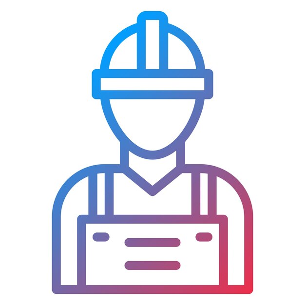 Vector Design Factory Worker Man Icon Stijl