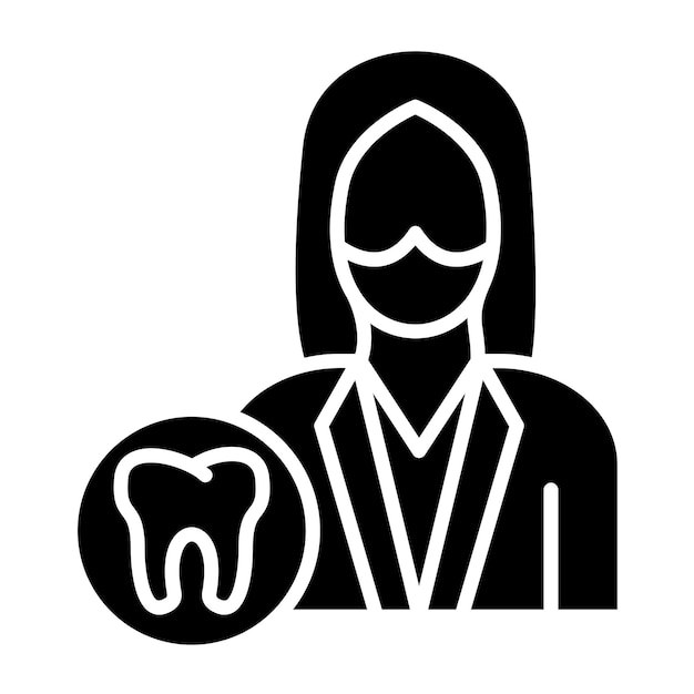 Vector Design Female Dentist Icon Style