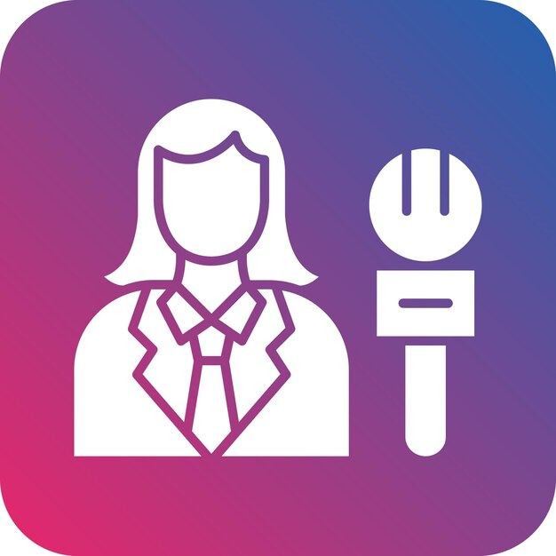 Vector vector design female journalist icon style