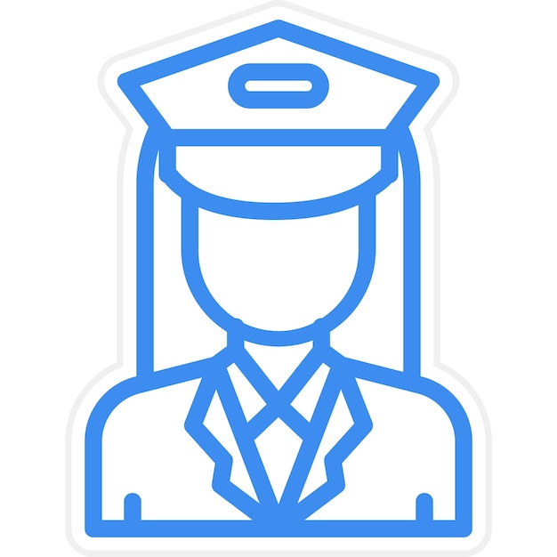 Vector vector design female pilot icon style