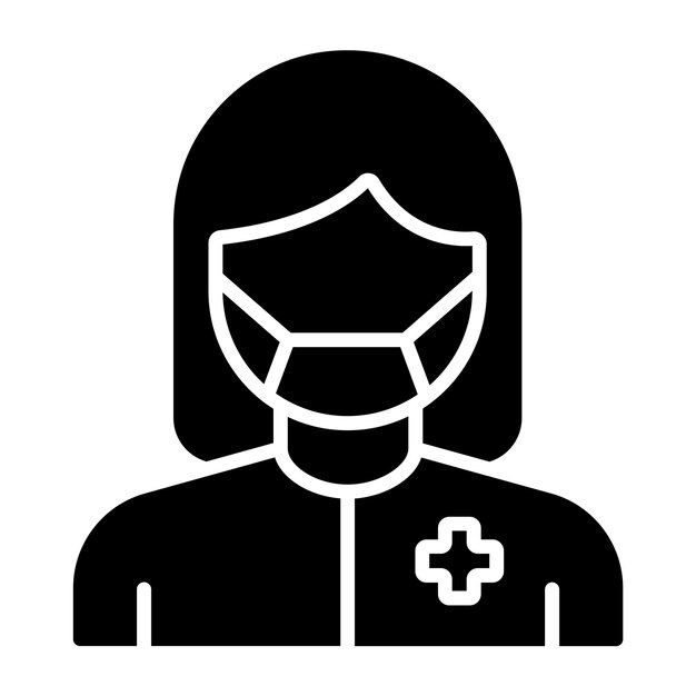 Vector Design Female Surgeon Icon Style