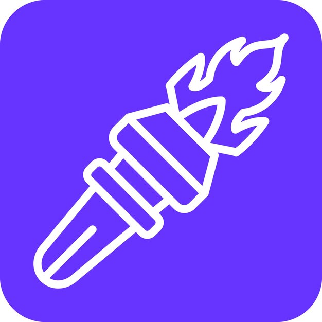 Vector Design Fire Torch Icon Stijl