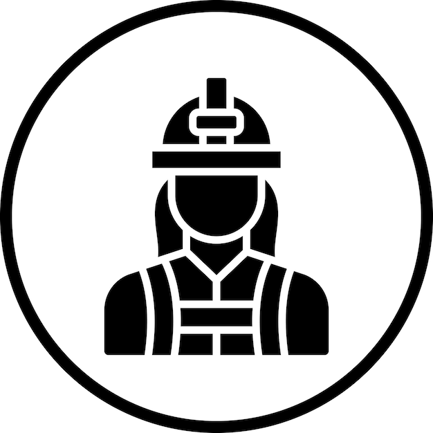 Vector vector design firefighter female icon style