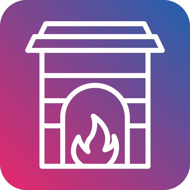 Vector Design Fireplace Icon Style