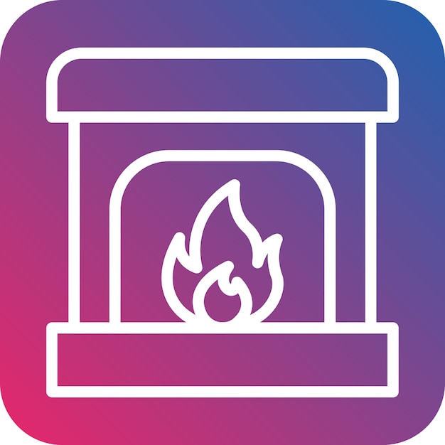 Vector Design Fireplace Icon Style