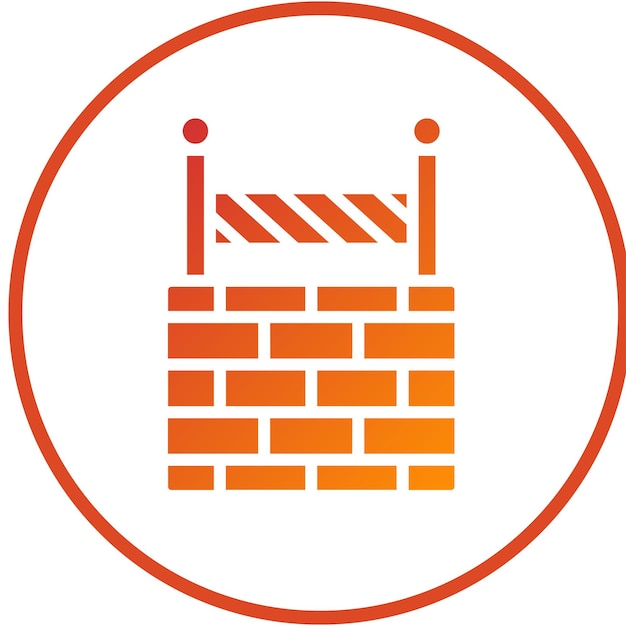 Vector Design Firewall Barrier Icon Style