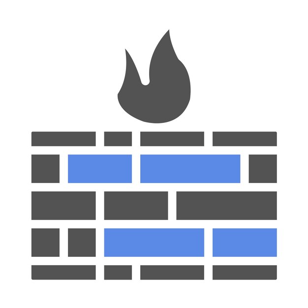 Vector Design Firewall Fortress Icon Stijl