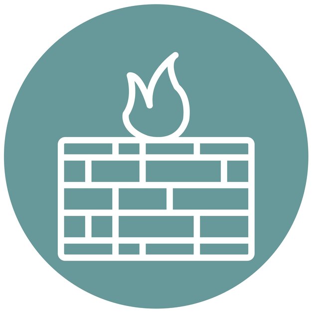 Vector Design Firewall Fortress Icon Style