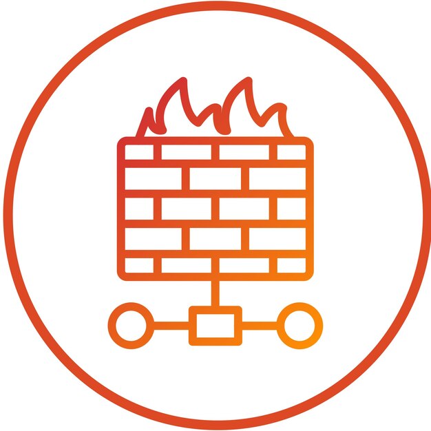 Vector vector design firewall network icon style