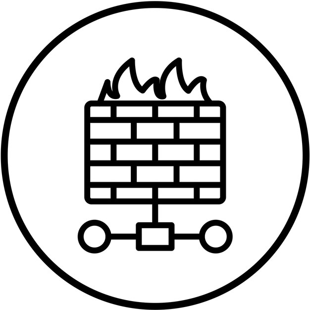 Vector vector design firewall network icon style