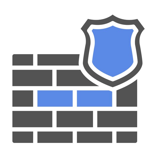 Vector Design Firewall Shield Icon Icon Style