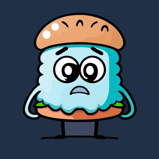 Vector design in flat style a cute mascot for a burger food