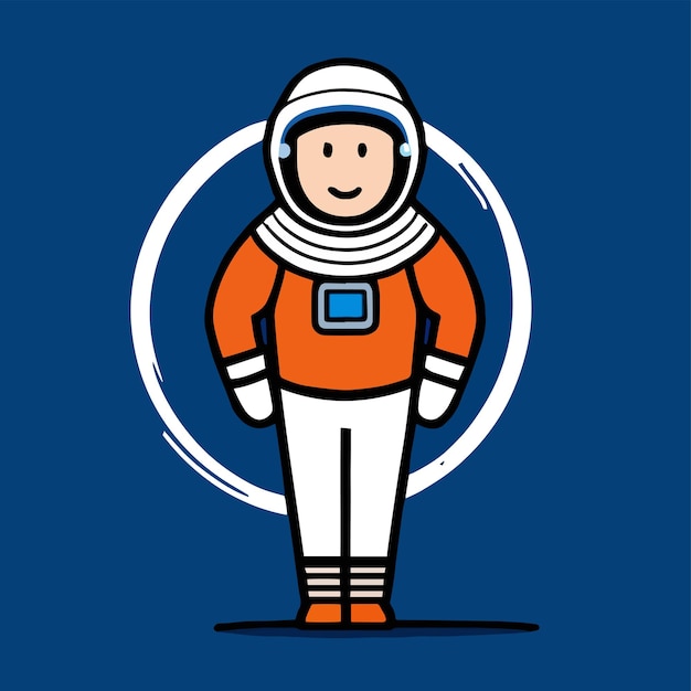 Vector design in flat style a cute mascot for a space astronaut