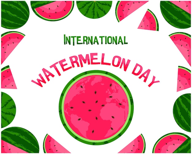 Vector design in flat style for National Watermelon Day 3 August