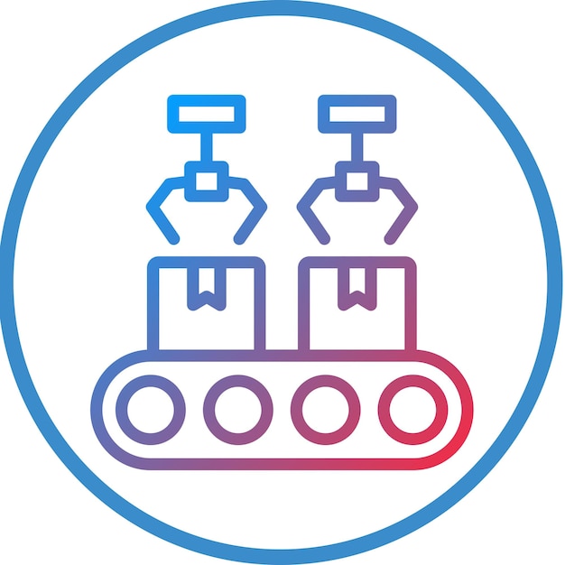 Vector design flexible assembly system icon style (stile di icona del sistema di assemblaggio flessibile vettoriale)