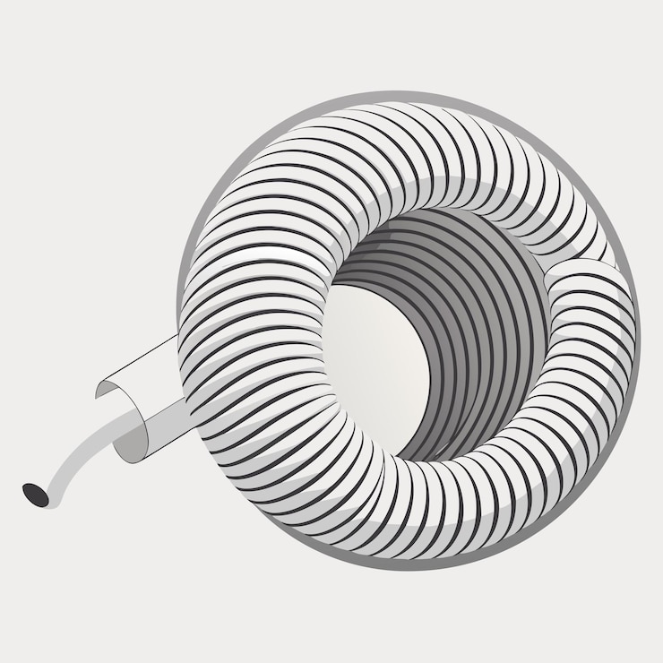Vector vector design of flexible wire coil detailed and versatile illustration for electrical
