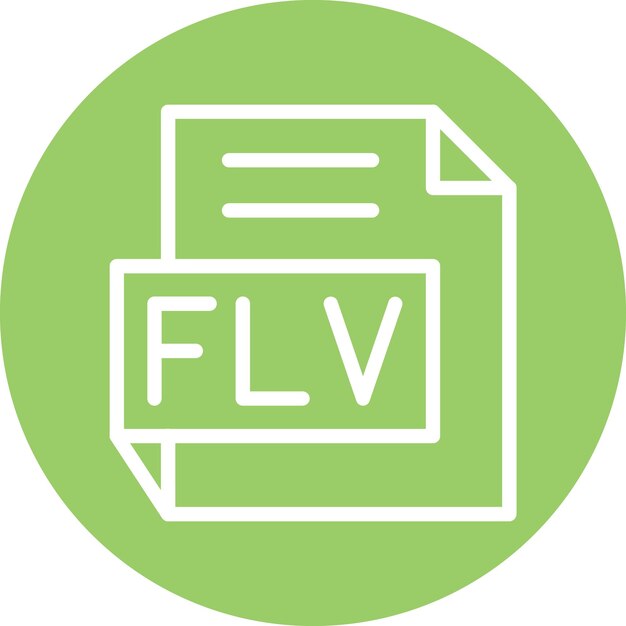 Vector Design FLV Icon Style