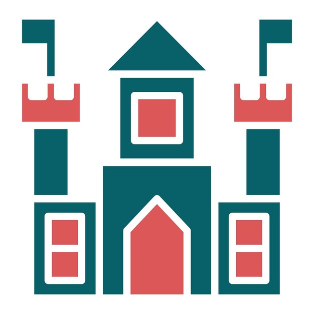 Vector vector design fortress icon style