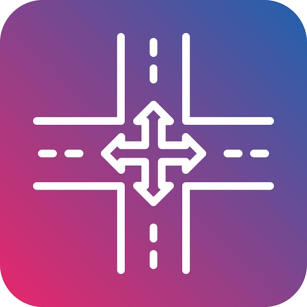 Vector design four way intersection icon style