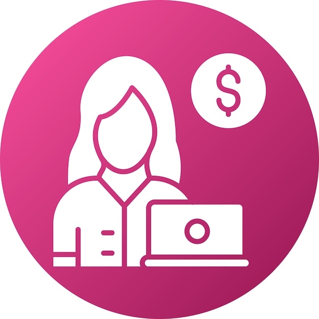 Vector Design Freelancer Female Icon Style