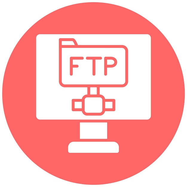 Vector vector design ftp protocol icon style