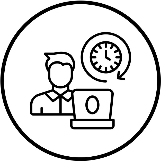 터 디자인 풀 타임 직업 아이콘 스타일
