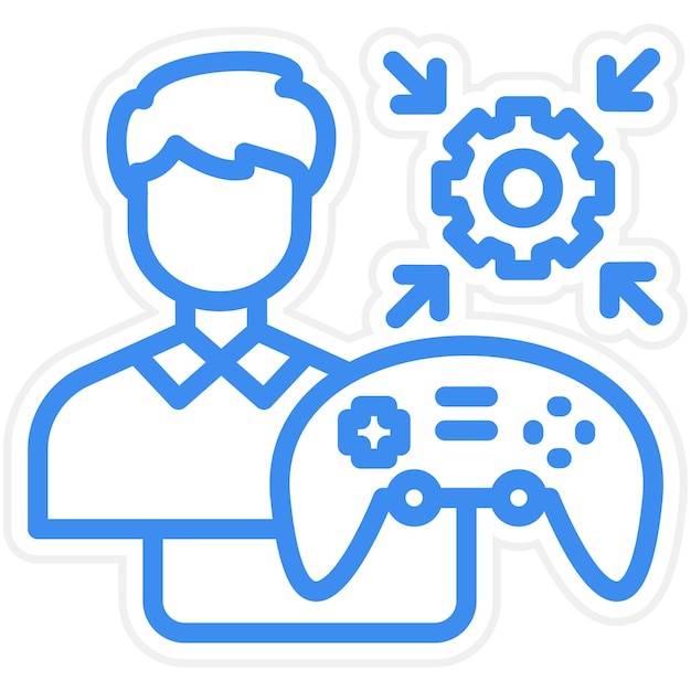 Vector vector design game modder male icon style