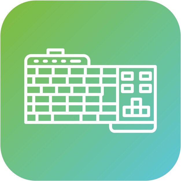Vector Design Gaming Keyboard Icon Stijl