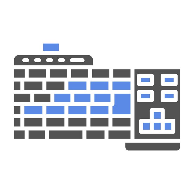 Vector Design Gaming Keyboard Icon Stijl