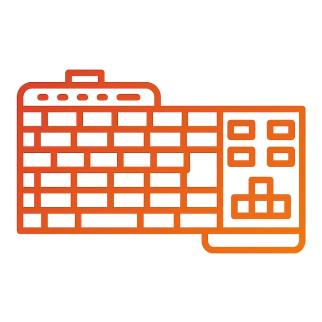 Vector Design Gaming Keyboard Icon Stijl