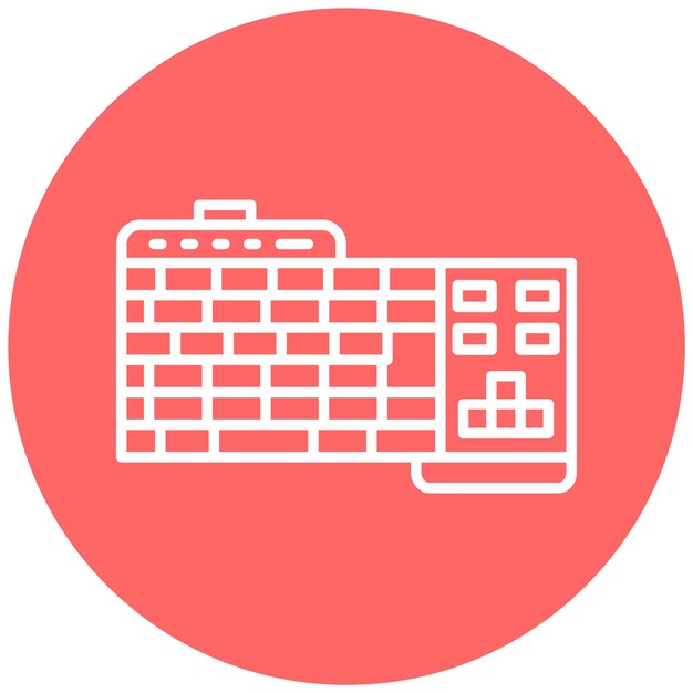 Vector Design Gaming Keyboard Icon Style