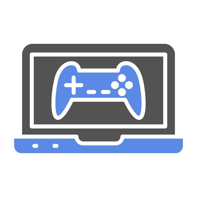 Vector Design Gaming Laptop Icon Style