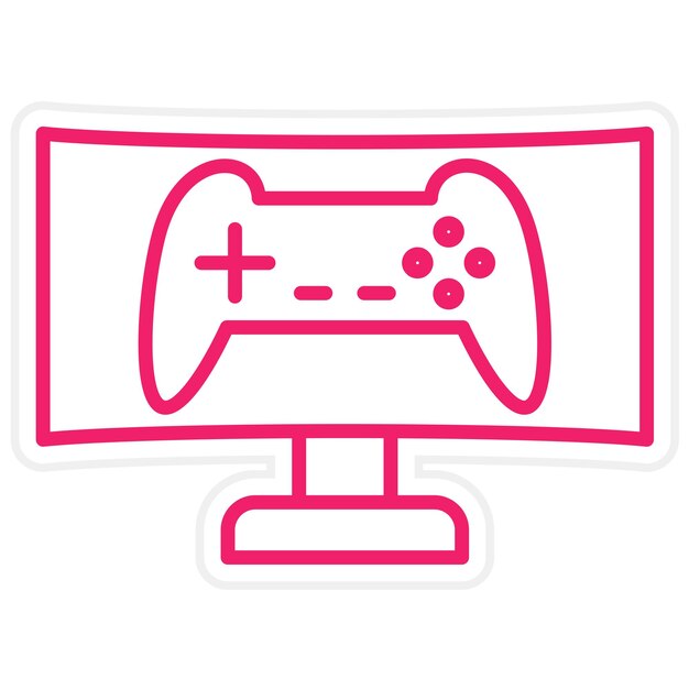 ベクトルデザイン ゲームモニター アイコンスタイル