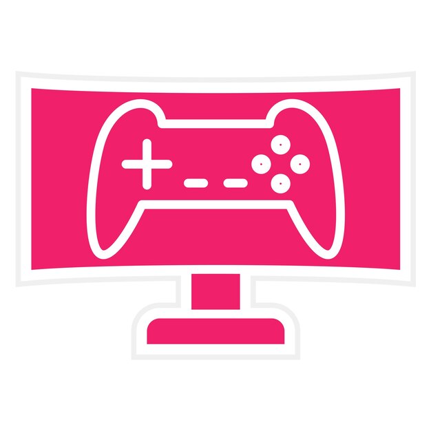 ベクトルデザイン ゲームモニター アイコンスタイル