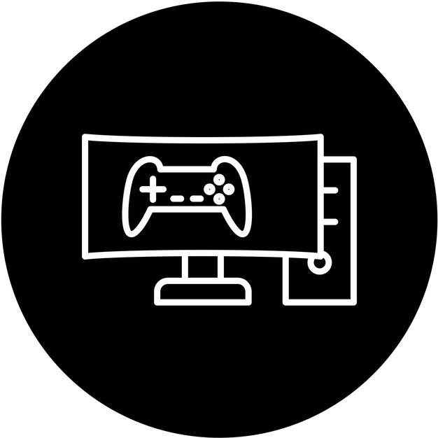 ベクトルデザイン ゲーム PC アイコンスタイル